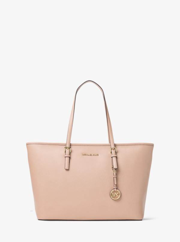 Damske Prenosná Taška Michael Kors Jet Set Medium Saffiano Leather Top-Zip Ruzove - Kabelky Michael Kors Akcia | LIUJB-4528